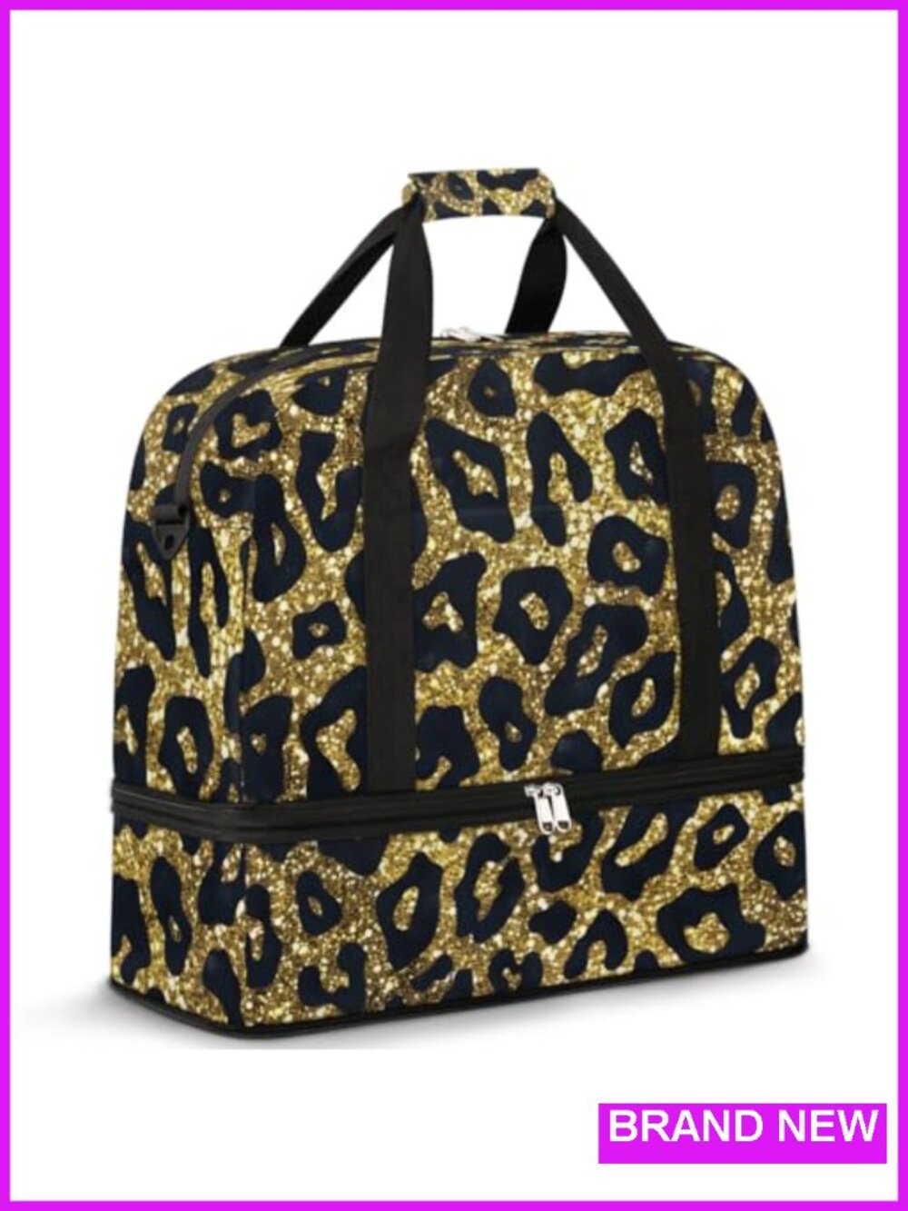 Foldable Travel Duffel Bag with Shoe Compartment, Carry-On Gym Overnight